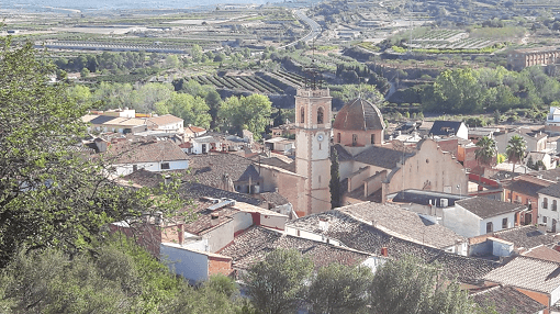 Hillside view to Castello de Rugat 