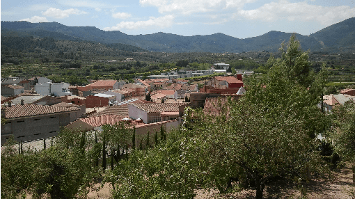 View of the village from the walk up to the Ermita